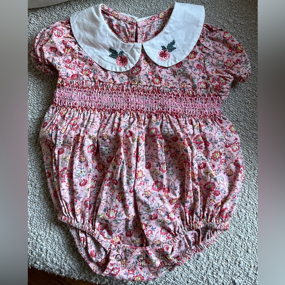 Smocked Floral Baby Bubble🌸
